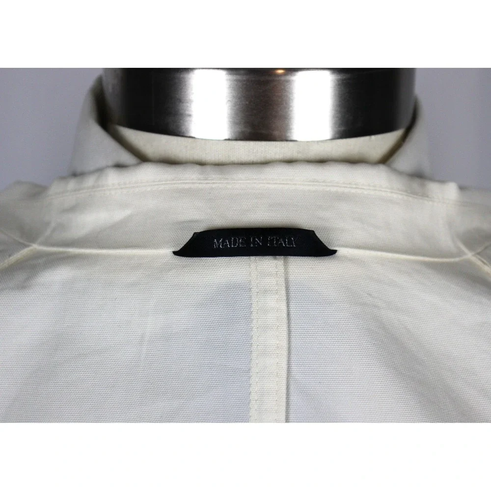 $5400 Giorgio Armani Patch Suit Jacket 50 R Slim Ivory Cotton Utility Blazer